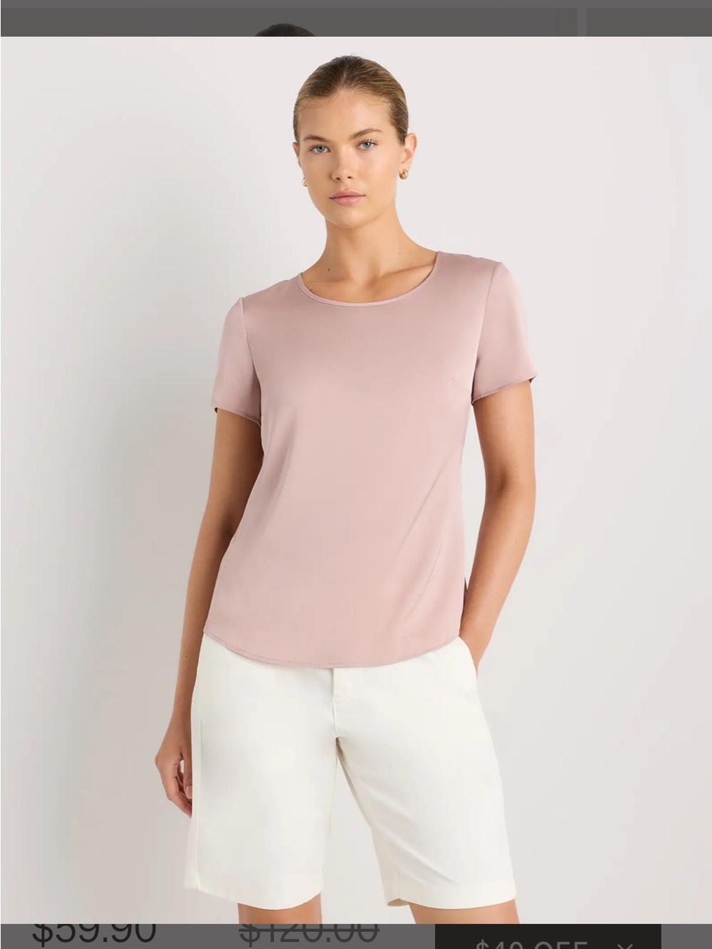 Quince washable silk tee xs